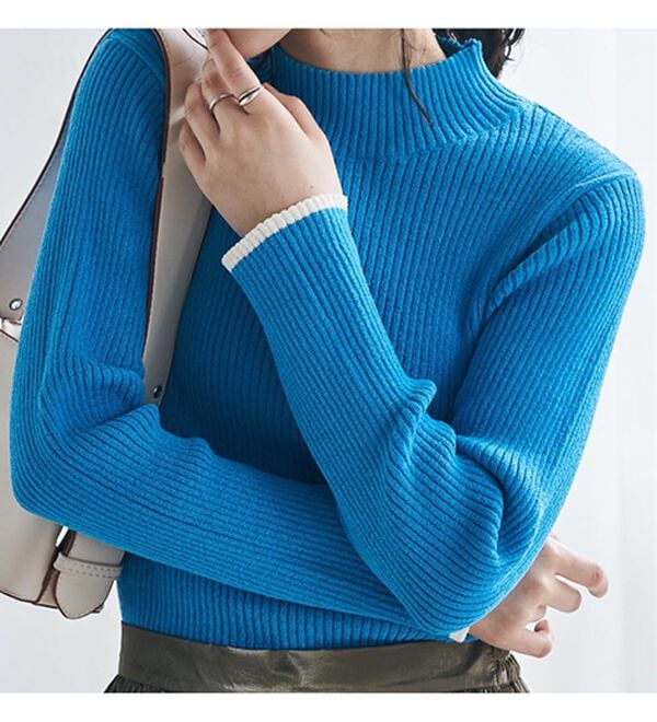 RANAN（ラナン）の「もちもちリブパイピングハイネックニット（ニット・セーター）」｜詳細画像