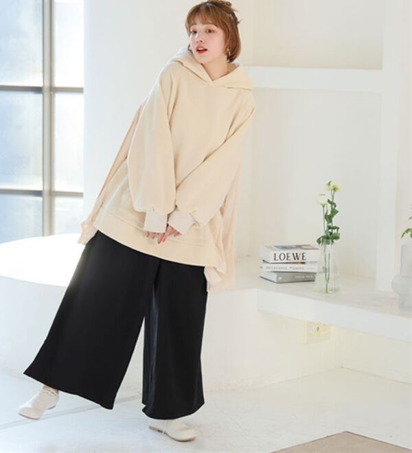 A HAPPY MARILYN（アハッピーマリリン）の「【Ｌ～８Ｌ】選べる身長別＆デザイン　ゆるっと楽ちん　ミニ裏毛　フレアスカート＆ワイドパンツ（ワイドパンツ・ガウチョ）」｜詳細画像