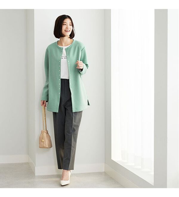 BELLUNA（ベルーナ）の「時短コーデ！ダンボール素材ロングカーデアンサンブル（アンサンブル）」｜詳細画像