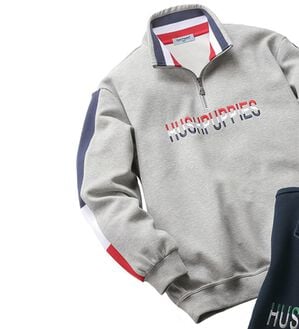 「＜ハッシュパピー・ゴルフ＞ライン使いジップトレーナー（メンズトレーナー）」｜グレー