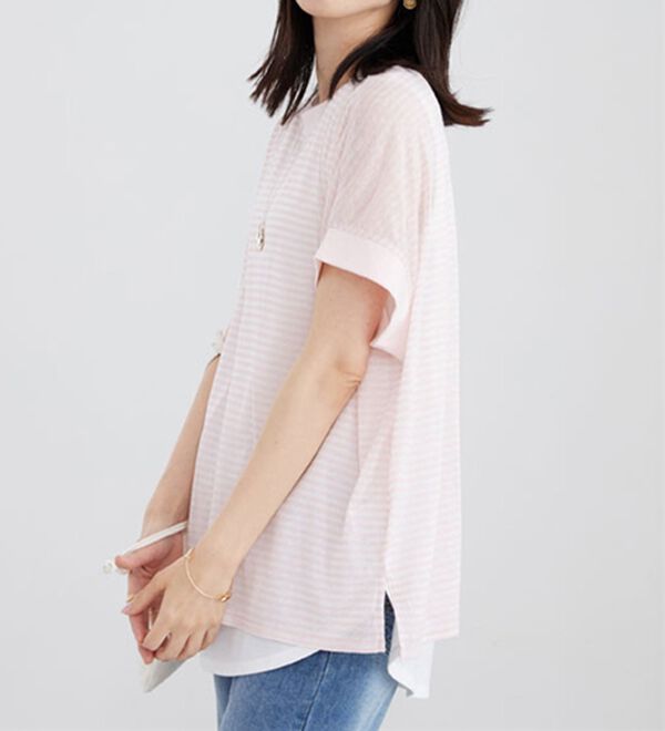 BELLUNA（ベルーナ）の「【２点セット】シアーボーダープルオーバーアンサンブル（アンサンブル）」｜詳細画像