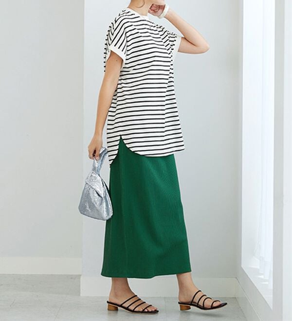 GeeRA（ジーラ）の「【着回し力◎】楽ちんすっきり見え！リブロングスカート（ロングスカート）」｜詳細画像