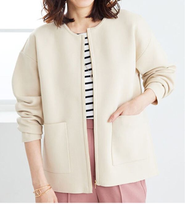 BELLUNA（ベルーナ）の「ジップ使いニットブルゾン（ブルゾン）」｜詳細画像