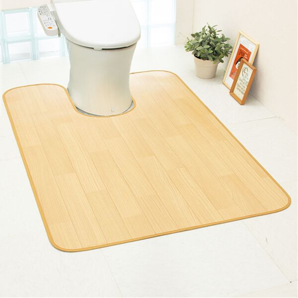 「お掃除らくらく！拭けるトイレマット＜ふける・ジャンボ・ロング・耳長・クッションフロア＞（トイレマット）」｜詳細画像