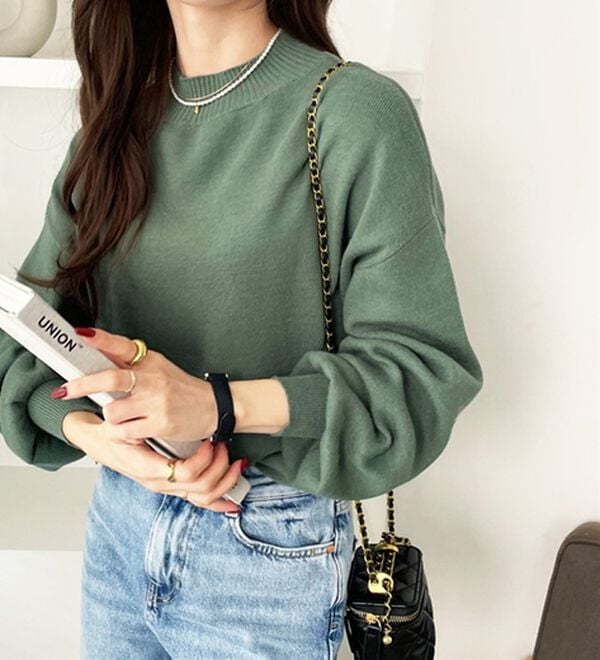 GeeRA（ジーラ）の「ボタン付モチモチニットトップス（ニット・セーター）」｜詳細画像