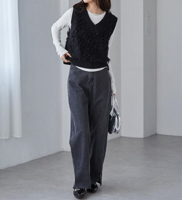 RANAN（ラナン）の「ループフリンジニットベスト（ベスト）」｜詳細画像