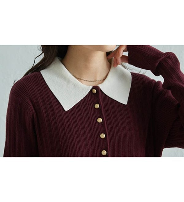 RANAN（ラナン）の「ポロカラーリブニットワンピース（ロングワンピース）」｜詳細画像