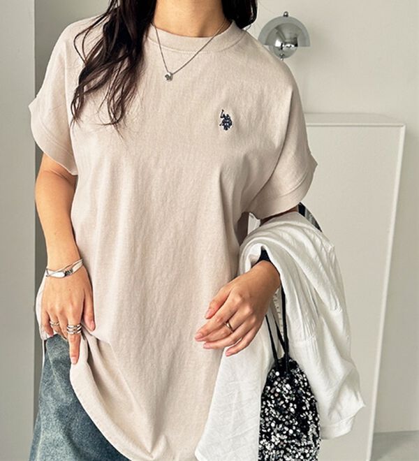 GeeRA（ジーラ）の「【新色追加】【ＵＳ．ＰＯＬＯ．ＡＳＳＮ】綿100％フレンチスリーブＴシャツ（Tシャツ）」｜詳細画像