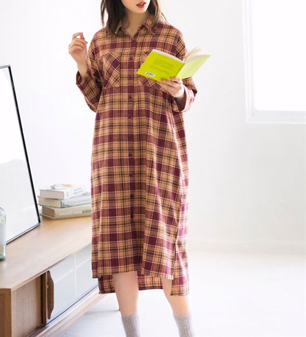 ビエラチェックシャツワンピース - ベルーナ【公式】