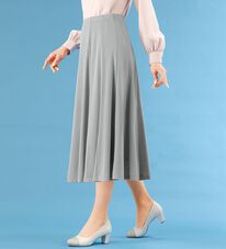 「すっきり見える１２枚はぎの涼やかスカート（ひざ丈スカート）」