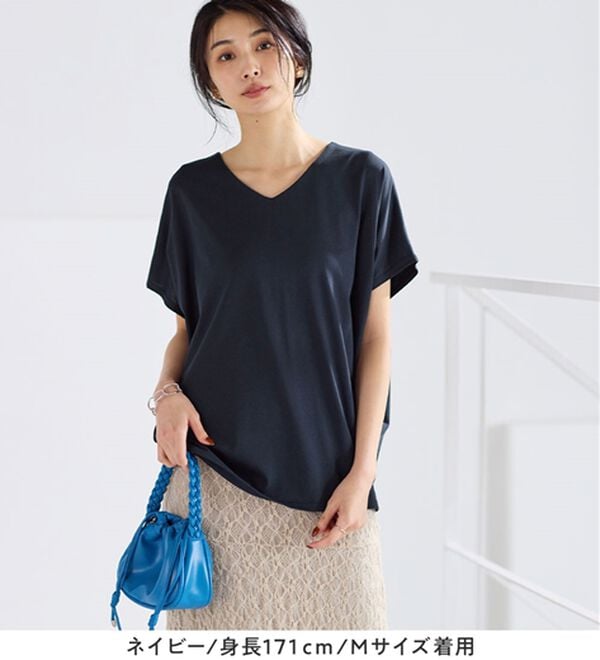 Viola e Viola（ヴィオラ エ ヴィオラ）の「ひんやり！美人シルエット叶えるドルマントップス（カットソー）」｜詳細画像