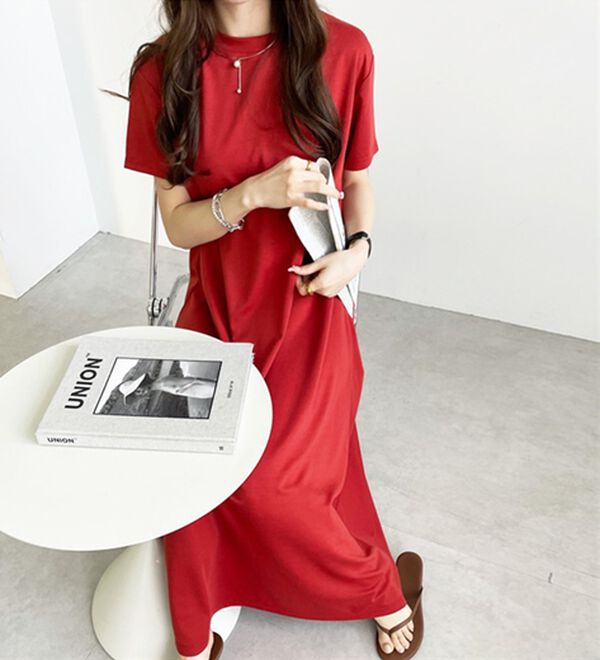 GeeRA（ジーラ）の「【接触冷感】フレアーシルエットロングワンピース（ロングワンピース）」｜詳細画像