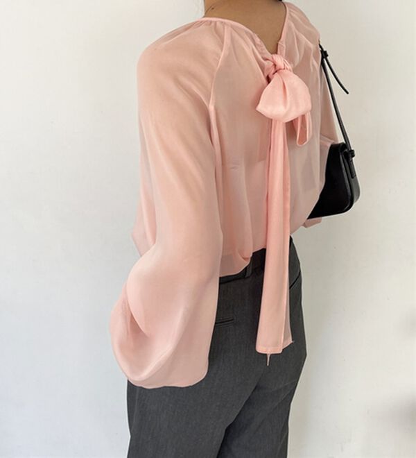 GeeRA（ジーラ）の「バックリボンシアーブラウス（ブラウス）」｜詳細画像