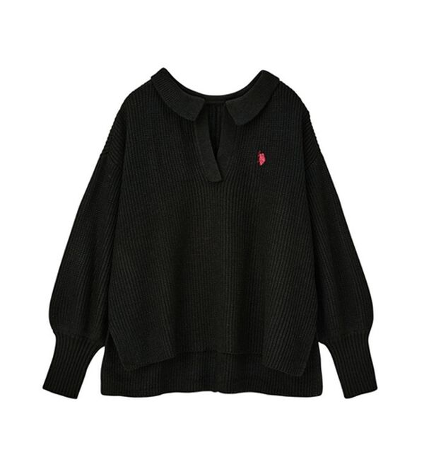 GeeRA（ジーラ）の「【ＵＳ．ＰＯＬＯ　ＡＳＳＮ】ポロデザインニット（ニット・セーター）」｜詳細画像