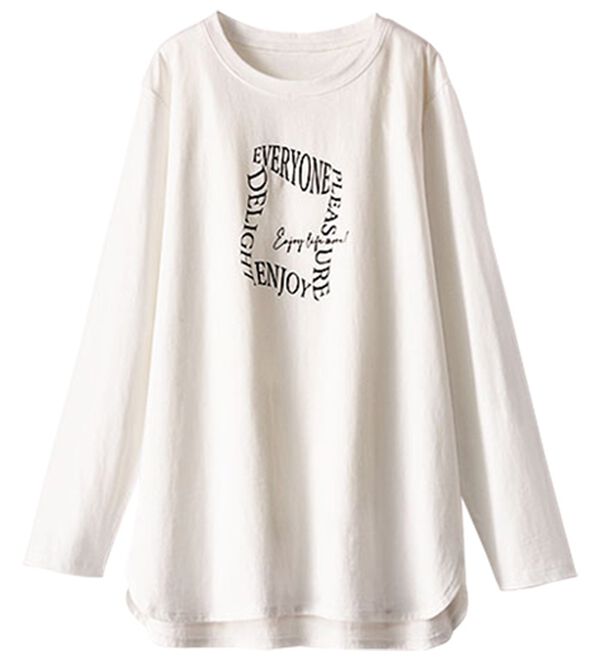 BELLUNA（ベルーナ）の「綿１００％ロゴプリントプルオーバー（カットソー）」｜オフ白