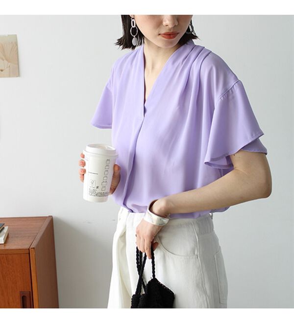 GeeRA（ジーラ）の「サラサラ涼しい！着やせも叶うフレアー袖ブラウス（ブラウス）」｜詳細画像