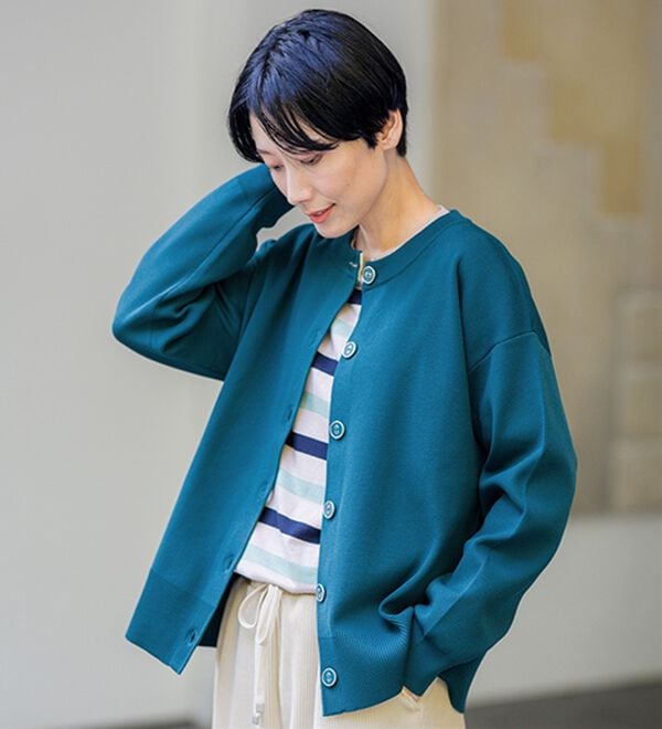 BELLUNA（ベルーナ）の「綿１００％配色ボーダープルオーバー（カットソー）」｜詳細画像