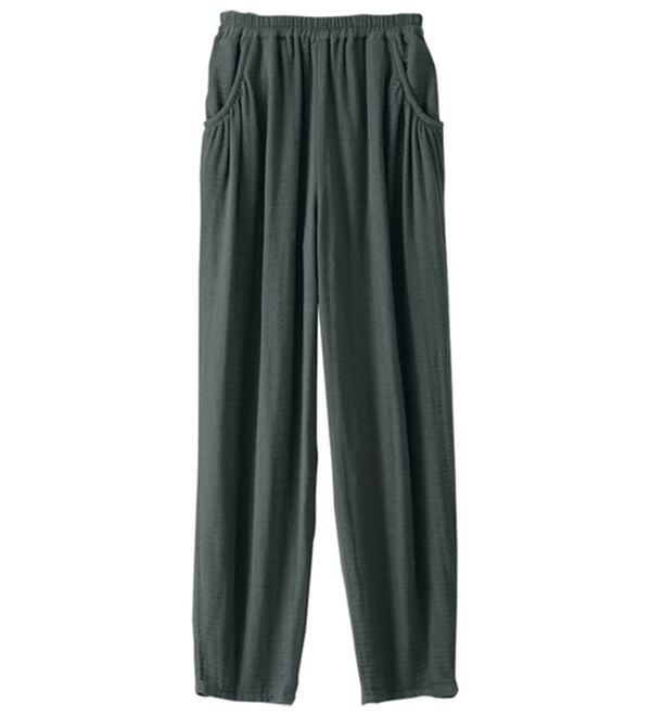 BELLUNA（ベルーナ）の「綿麻ダブルガーゼポッケギャザーパンツ（フルレングスパンツ）」｜詳細画像