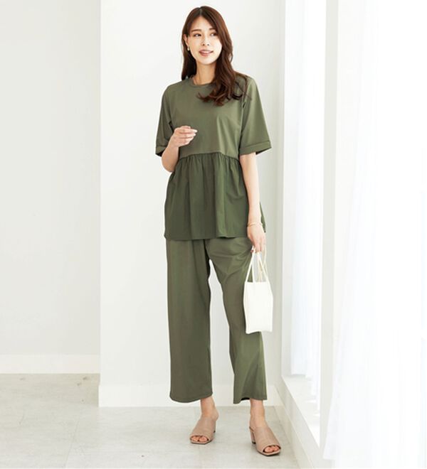 BELLUNA（ベルーナ）の「ヒンヤリ爽快！イージーワイドパンツ（ワイドパンツ・ガウチョ）」｜詳細画像