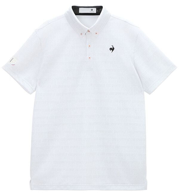 「＜ルコック＞ロゴボーダー柄半袖シャツ（メンズシャツ）」｜ホワイト