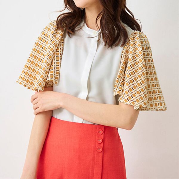 RANAN（ラナン）の「異素材スリーブブラウス（ブラウス）」｜詳細画像