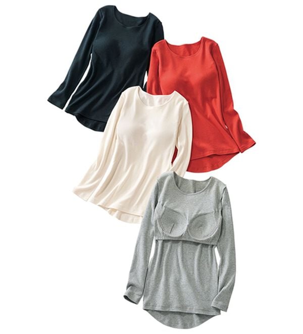 LAVIENNE（ラヴィエンヌ）の「＜ＬＡＶＩ　ＨＯＴ（ラヴィホット）＞吸湿発熱　綿１００％カップ付インナー（肌着・インナーウェア）」｜詳細画像