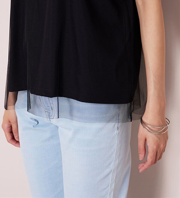 BELLUNA（ベルーナ）の「【Ｌａｇｒｉｌｕａ】総チュール重ねプルオーバー（カットソー）」｜詳細画像