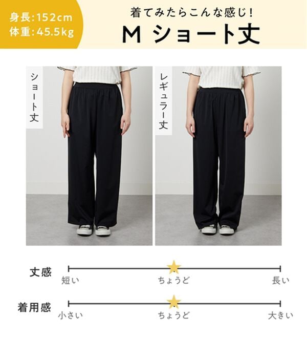 Viola e Viola（ヴィオラ エ ヴィオラ）の「【接触冷感】さらテロ楽のびストレートパンツ【選べる２丈】（フルレングスパンツ）」｜詳細画像
