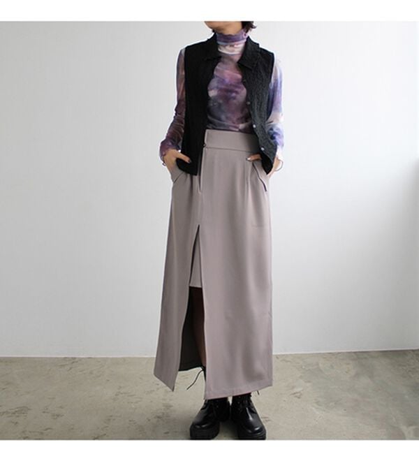 GeeRA（ジーラ）の「ポケット付スリットタイトスカート（ロングスカート）」｜詳細画像