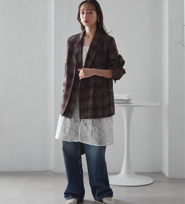 RANAN（ラナン）の「レイヤードデザインダブルジャケット（テーラードジャケット）」｜詳細画像