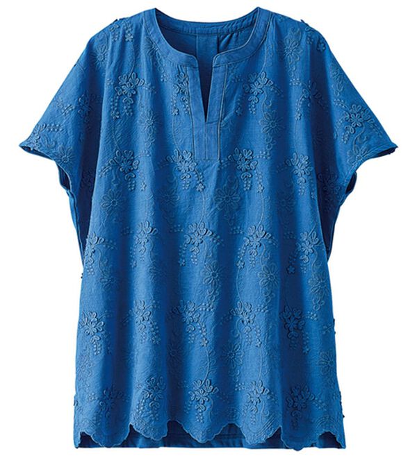 BELLUNA（ベルーナ）の「モチーフレース使いスキッパーＴブラウス（ブラウス）」｜詳細画像