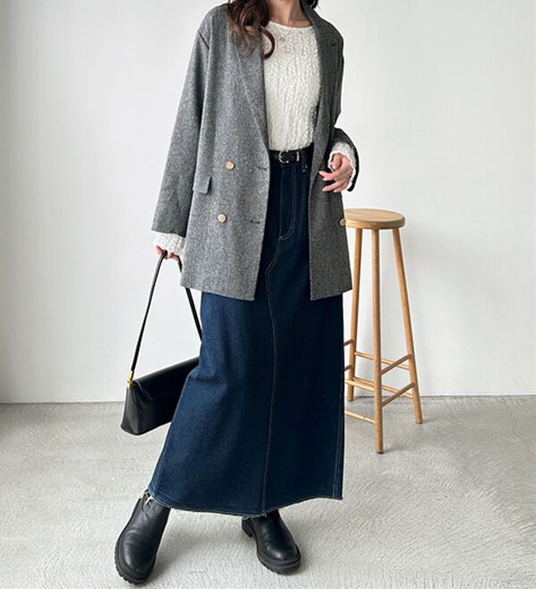 GeeRA（ジーラ）の「バックスリットデニムロングスカート（ロングスカート）」｜詳細画像