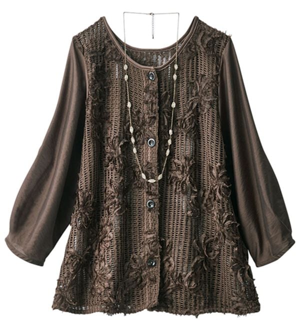 ルフラン（ルフラン）の「フラワーメッシュのブラウスジャケット（シャツ）」｜詳細画像