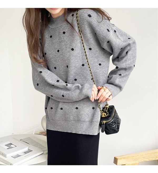 GeeRA（ジーラ）の「ドット柄ニットプルオーバー（ニット・セーター）」｜詳細画像