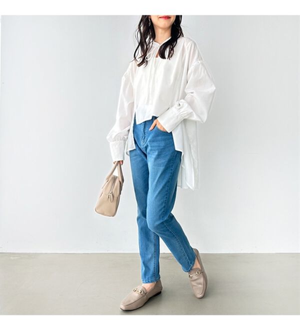 GeeRA（ジーラ）の「美脚シルエットテーパードデニムパンツ（テーパードパンツ）」｜詳細画像