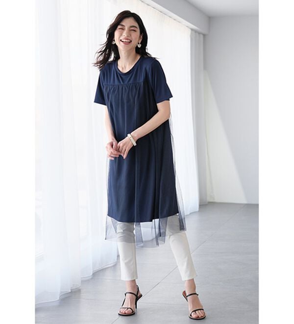 RANAN（ラナン）の「ひんやり！チュールレイヤードチュニックワンピース（チュニックワンピース）」｜詳細画像