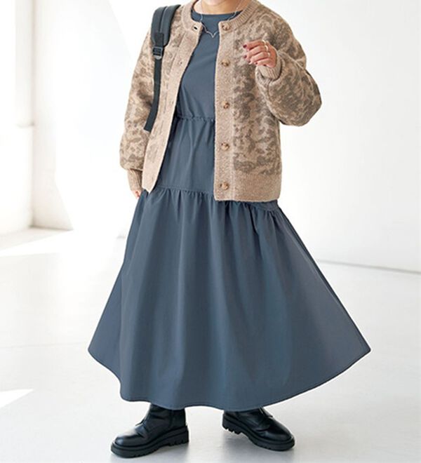 BELLUNA（ベルーナ）の「配色ジャカードニットショートカーディガン（ニットカーディガン）」｜詳細画像