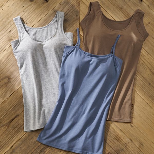 YU'NOW（ユナウ）の「ベーシック汗取りインナー　カップ付キャミソール（肌着・インナーウェア）」｜詳細画像