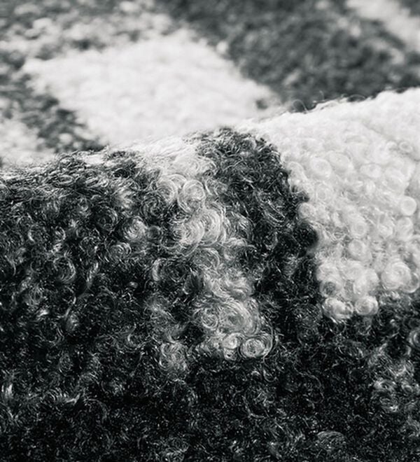 BELLUNA（ベルーナ）の「プードルボア素材ビッグチェック柄コート（ハーフコート）」｜詳細画像