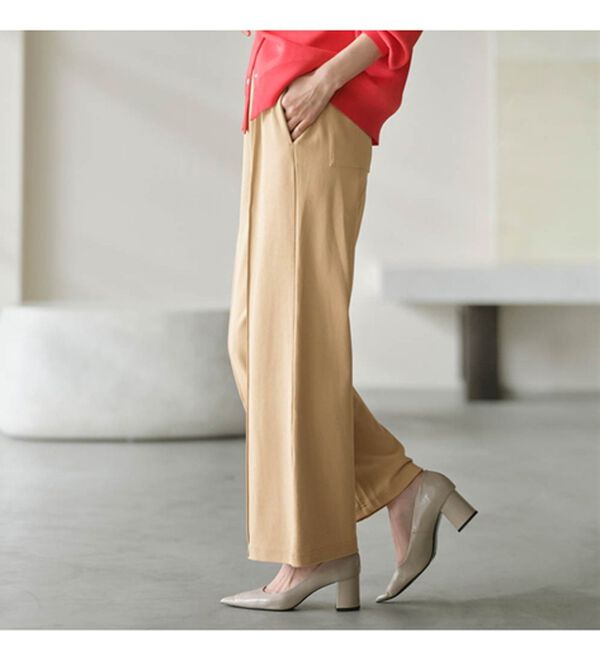 RANAN（ラナン）の「きれい見えピンタックカットソーワイドパンツ＜毛玉になりにくい＞【セットアップ対応】（ワイドパンツ・ガウチョ）」｜詳細画像