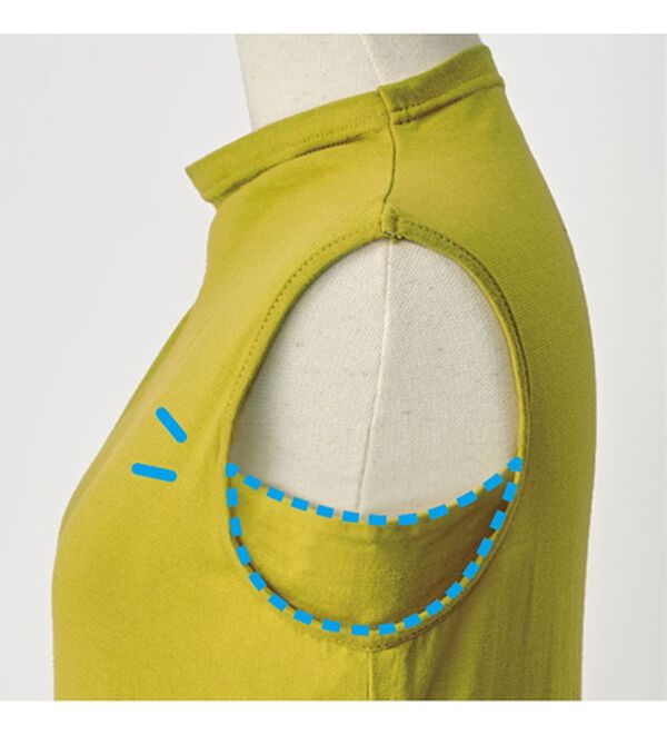 BELLUNA（ベルーナ）の「涼やか強撚綿１００％脇汗対策ハイネックタンクトップ（タンクトップ・キャミソール）」｜詳細画像