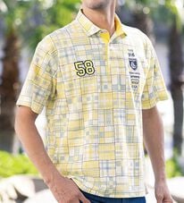 「＜ハッシュパピー＞パッチワークポロシャツ（メンズポロシャツ）」