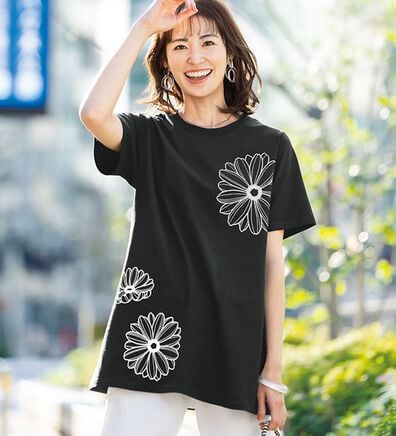 BELLUNA（ベルーナ）の「ひんやリッチコットン大人のおしゃれプリントチュニック（チュニック）」