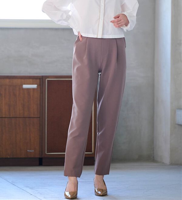 RANAN（ラナン）の「あったか！裏起毛美脚シルエットタックパンツ（フルレングスパンツ）」｜詳細画像