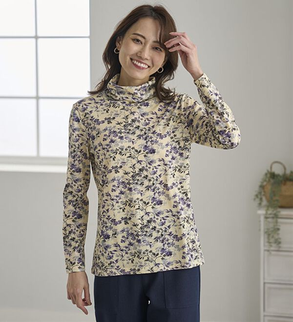 BELLUNA（ベルーナ）の「テンセル（ＴＭ）繊維・コットンプリントプルオーバー（カットソー）」｜詳細画像