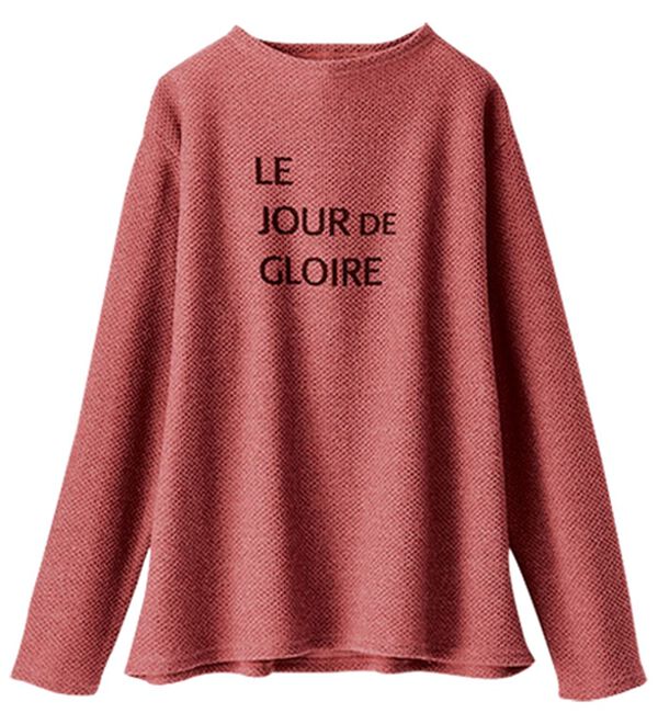 BELLUNA（ベルーナ）の「ふんわり裏起毛ニットソーロゴプルオーバー（カットソー）」｜詳細画像