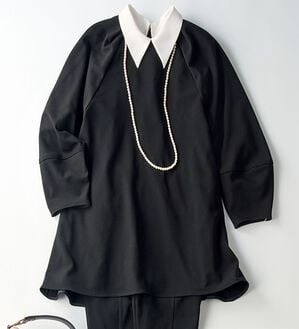 BELLUNA（ベルーナ）の「色褪せにくい黒！バイカラーブラウス（セットアップ）」｜詳細画像