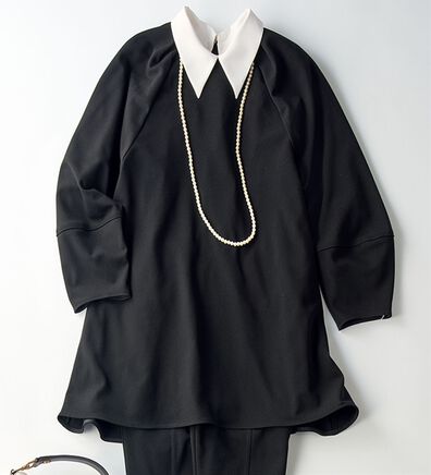 BELLUNA（ベルーナ）の「色褪せにくい黒！バイカラーブラウス（セットアップ）」