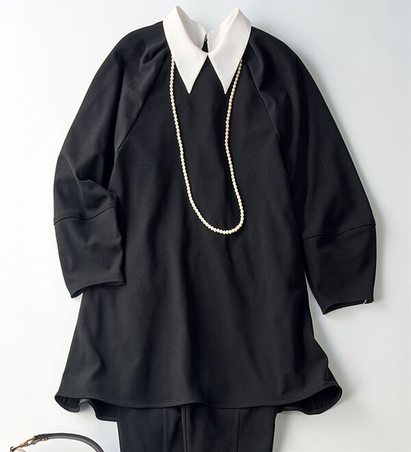 BELLUNA（ベルーナ）の「色褪せにくい黒！バイカラーブラウス（セットアップ）」｜詳細画像