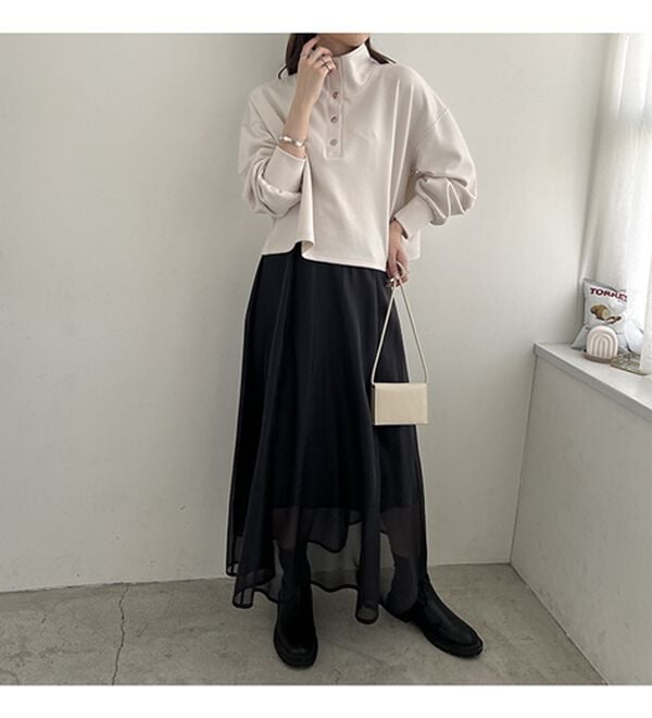 GeeRA（ジーラ）の「ダンボールハーフスナップショートプルオーバー（カットソー）」｜詳細画像